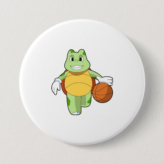 Turtle as Basketball.PNG 缶バッジ (正面)