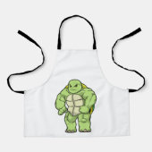Turtle as Bodybuilderと6パック エプロン (正面)