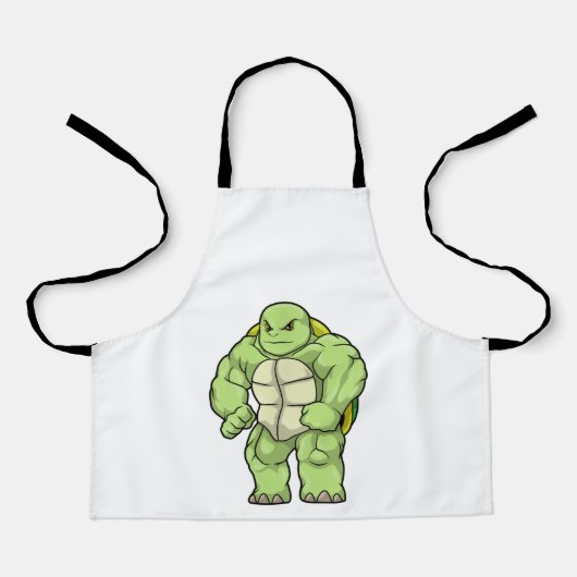 Turtle as Bodybuilderと6パック エプロン (正面)