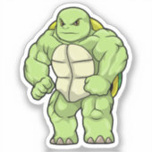 Turtle as Bodybuilderと6パック シール (正面)