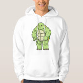 Turtle as Bodybuilderと6パック パーカ (正面)