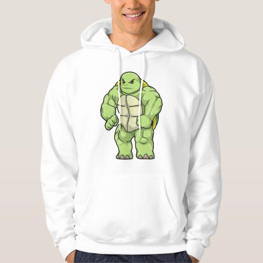 Turtle as Bodybuilderと6パック パーカ (正面)