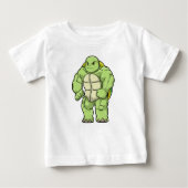 Turtle as Bodybuilderと6パック ベビーTシャツ (正面)