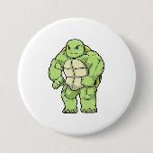 Turtle as Bodybuilderと6パック 缶バッジ (正面)