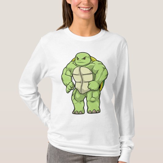 Turtle as Bodybuilderと6パック Tシャツ (正面)