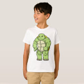 Turtle as Bodybuilderと6パック Tシャツ (正面フル)