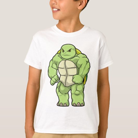 Turtle as Bodybuilderと6パック Tシャツ (正面)