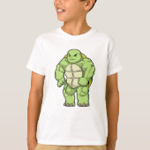 Turtle as Bodybuilderと6パック Tシャツ (正面)