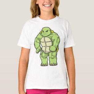 Turtle as Bodybuilderと6パック Tシャツ