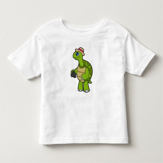 Turtle as Photographer with Camera トドラーTシャツ (正面)