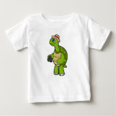 Turtle as Photographer with Camera ベビーTシャツ (正面)