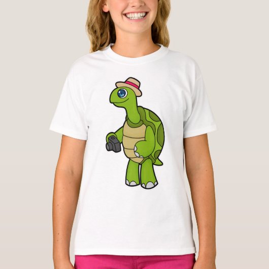 Turtle as Photographer with Camera Tシャツ (正面)