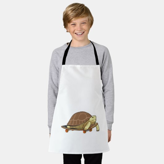 Turtle as Skater with Skateboard エプロン (着用した状態)