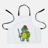 Turtle as Warrior with Spear & Helmet エプロン (正面)