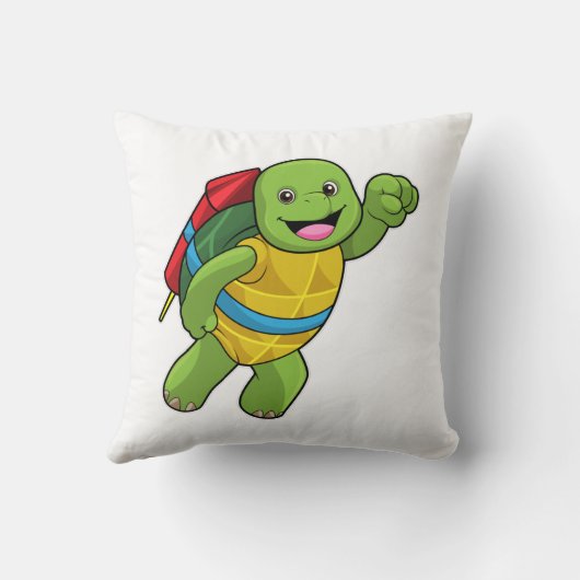 Turtle at Flying with Rocket クッション (裏面)