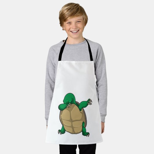Turtle at Hip Hop Dance Dab エプロン (着用した状態)