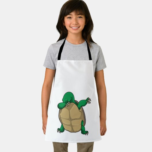 Turtle at Hip Hop Dance Dab エプロン (インサイチュ)