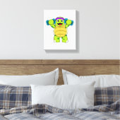 Turtle at Strengthトレーニングとダンベル キャンバスプリント (インサイチュ (寝室))