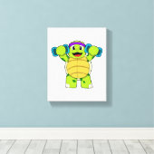 Turtle at Strengthトレーニングとダンベル キャンバスプリント (インサイチュ (ウッドフロア))