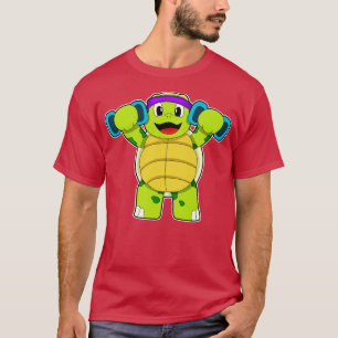 Turtle at Strengthトレーニングとダンベル Tシャツ