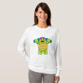 Turtle at Strengthトレーニングとダンベル Tシャツ (正面フル)