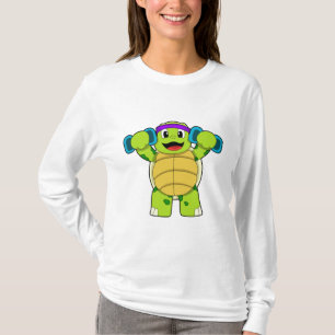 Turtle at Strengthトレーニングとダンベル Tシャツ