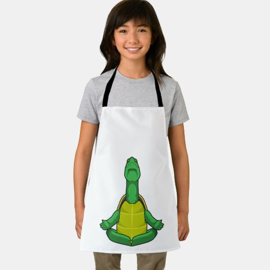 Turtle at Yoga Meditation エプロン (インサイチュ)