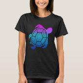 Turtle Back Mandala Carapace Turtle Swimming Tシャツ (正面)