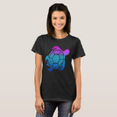 Turtle Back Mandala Carapace Turtle Swimming Tシャツ (正面フル)