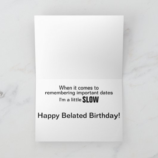 Turtle - Belated Birthday カード (内部)