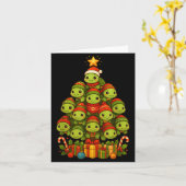 Turtle Christmas Tree Funny Turtle Xmas  カード (黄色い花)