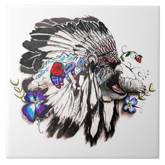 Turtle Clan – Native American Fine Cultural  タイル (正面)