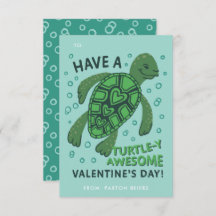 Turtle Classroom Valentineの交換カード