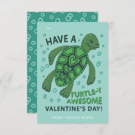 Turtle Classroom Valentineの交換カード 招待状