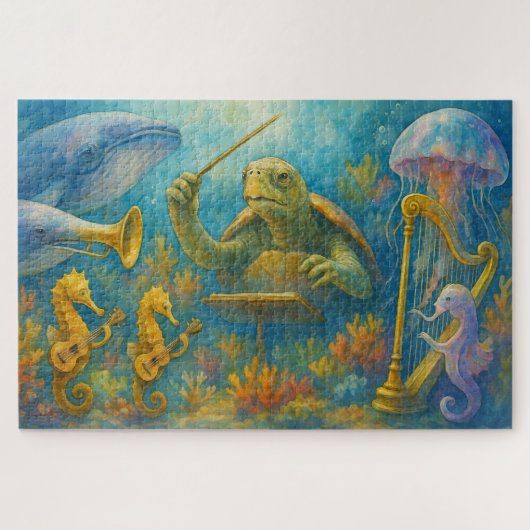 Turtle Conductor Ocean Symphony Orchestra Sea ジグソーパズル (横)