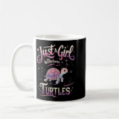 Turtle Cute Girl Men Women S コーヒーマグカップ (左)