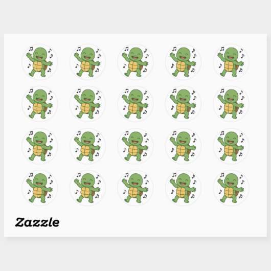 Turtle dancing  ラウンドシール (シート)