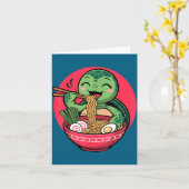 Turtle Eating Ramen Kawaii Turtle Japanese Kawaii  カード (黄色い花)