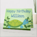 Turtle Editable Birthday カード<br><div class="desc">BIG card with adorable turtles. Personalized! Just change the name.</div>