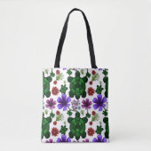 Turtle floral pattern  トートバッグ (正面)