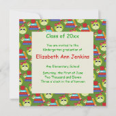 Turtle Graduation Announcement緑の女性 招待状 (正面)