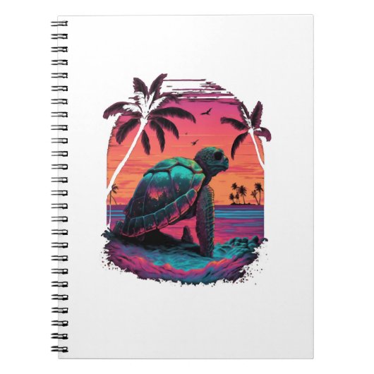 Turtle Hawaiian Sea Turtles Hawaii Beach Sunset Co ノートブック (正面)