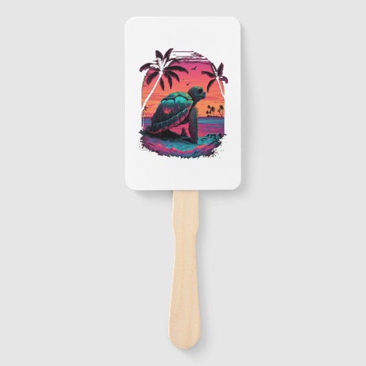 Turtle Hawaiian Sea Turtles Hawaii Beach Sunset Co ハンドファン (正面)