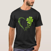 Turtle Heart Leaf Irish St Patrick Day Clover Hear Tシャツ (正面)