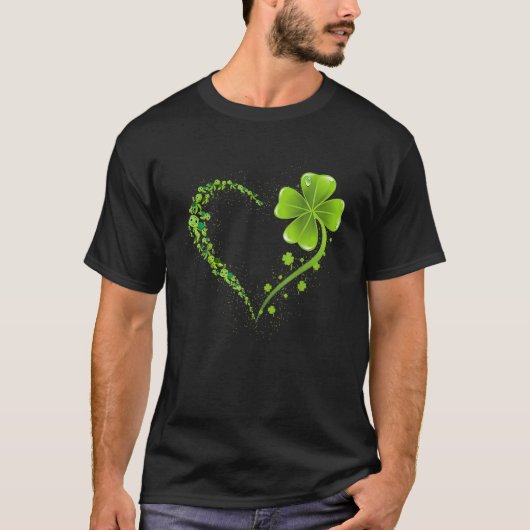 Turtle Heart Leaf Irish St Patrick Day Clover Hear Tシャツ (正面)