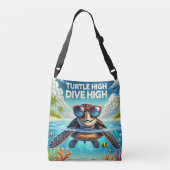 Turtle High Dive Artwork Perfect for Turtle Lovers クロスボディバッグ (裏面)