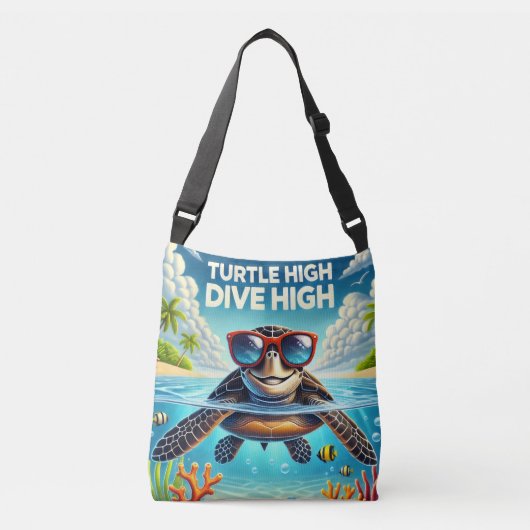 Turtle High Dive Artwork Perfect for Turtle Lovers クロスボディバッグ (正面)