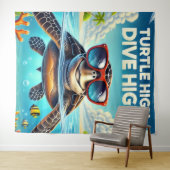 Turtle High Dive Artwork Perfect for Turtle Lovers タペストリー (インサイチュ(横))