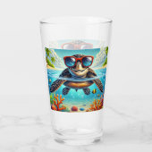 Turtle High Dive Artwork Perfect for Turtle Lovers タンブラーグラス (裏面)