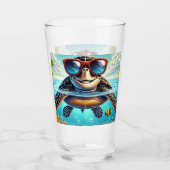 Turtle High Dive Artwork Perfect for Turtle Lovers タンブラーグラス (正面)